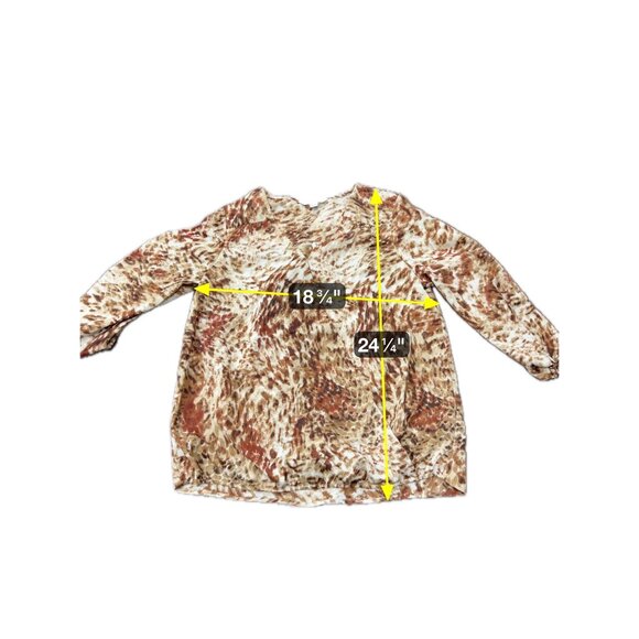 Counterparts Animal Print Wrap Style Blouse With 3/4 Sleeves Sz Small - Picture 8 of 11